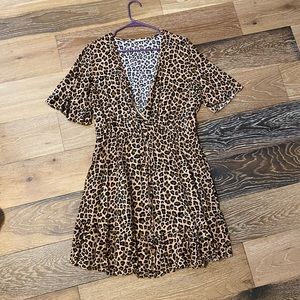 Accepting Any Offer on this Listing! - Tiered Cheetah Print Capped Sleeve Dress